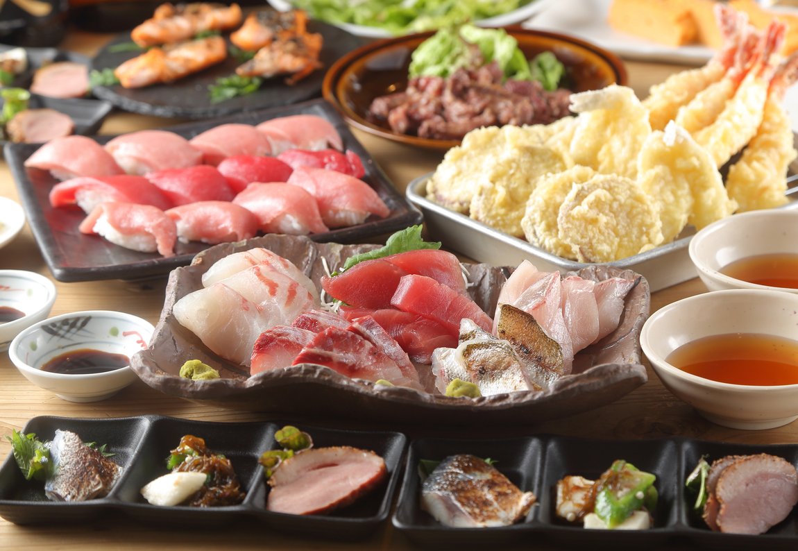 旬の味覚の贅沢コース（6,600円・全10品・2時間飲み放題付き）